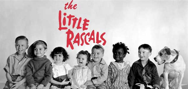 The Little Rascals L to R - Porky, Scotty, Darla, Marmalade, Spanky, Buckwheat, Alflfa & Pete